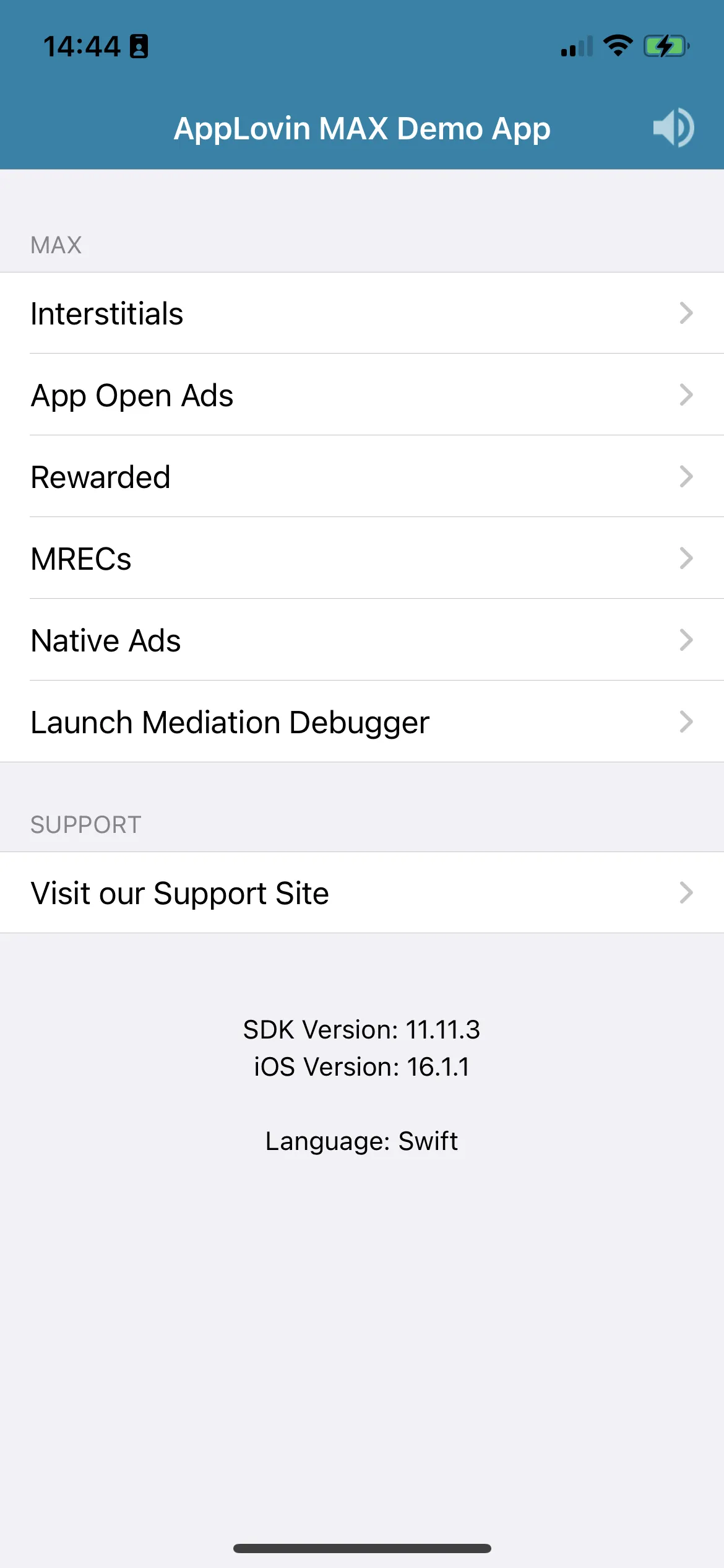 MAX Demo App：广告示例